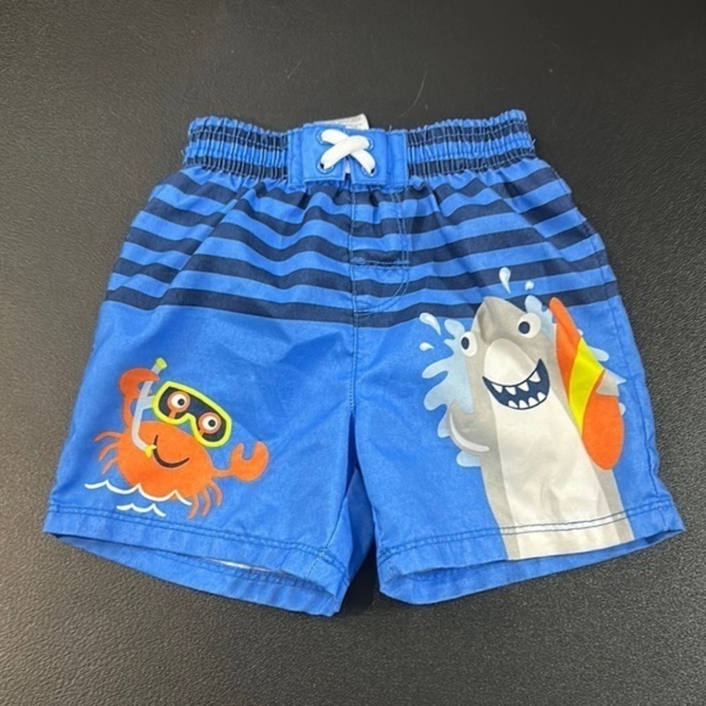 Wonder Nation Blue Kids Shorts with Crab and Shark